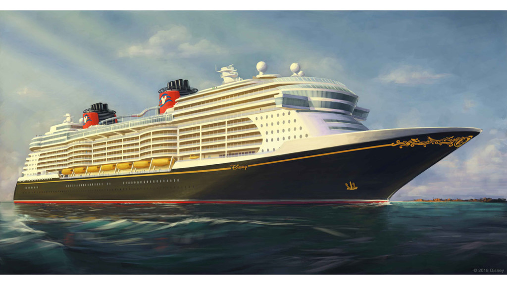 Artist rendering of Disney Cruise Line's three new cruise ships arriving in 2021, 2022 and 2023. Photo credit: Disney 