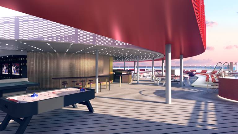 Artist rendering of The Athletic Club on Virgin Voyages Lady Ship. Photo credit: Virgin Voyages