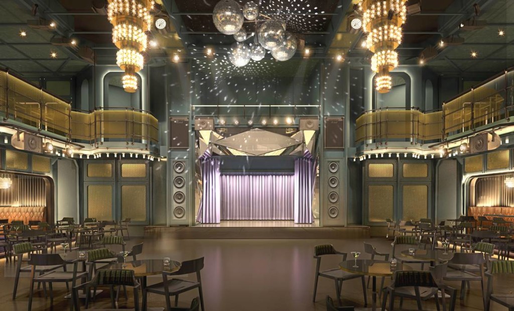 Artist rendering of The Manor nightclub on Virgin Voyages Lady Ship. Photo credit: Virgin Voyages