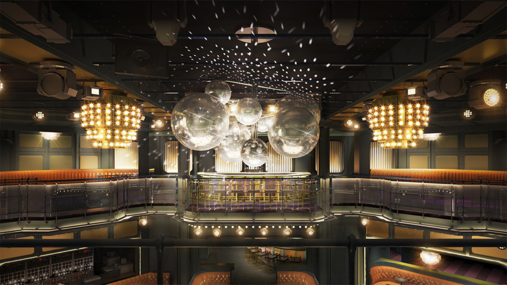 Artist rendering of The Manor nightclub on Virgin Voyages Lady Ship. Photo credit: Virgin Voyages