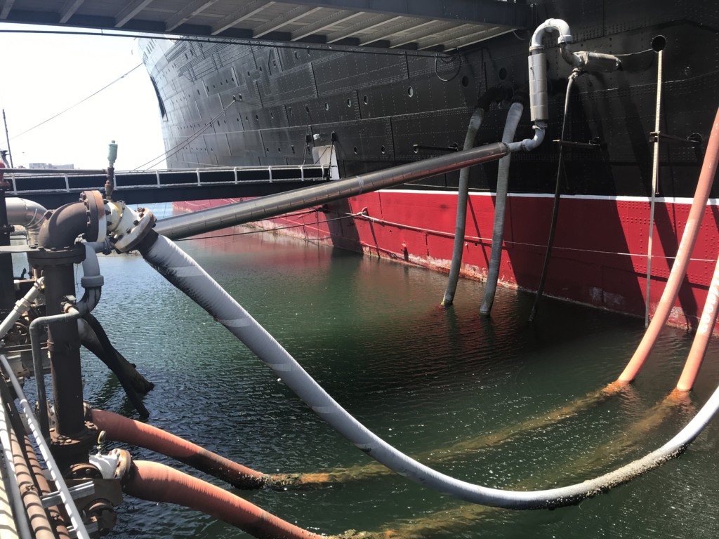 Exterior of the Queen Mary in Long Beach, CA