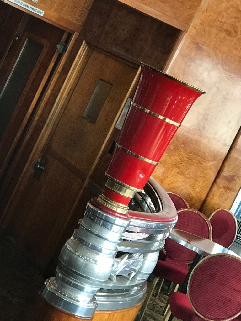 A beautiful railing in the Observation Bar on the Queen Mary