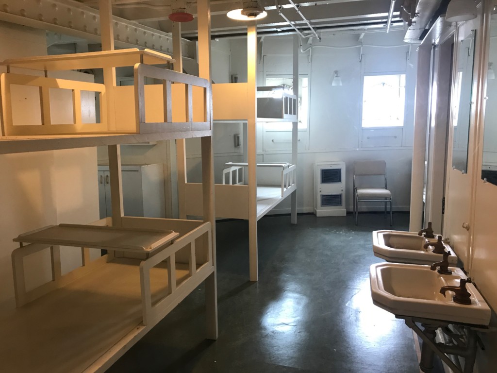 The restored female isolation ward on the Queen Mary