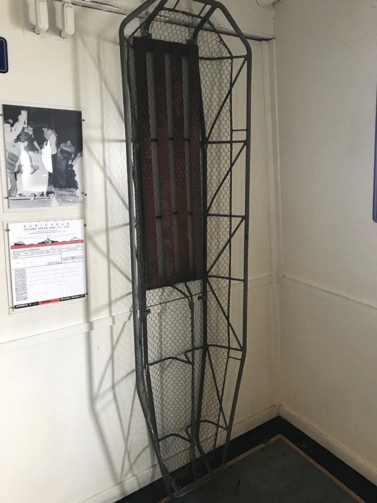 A stretcher used for many rescues at sea on the Queen Mary