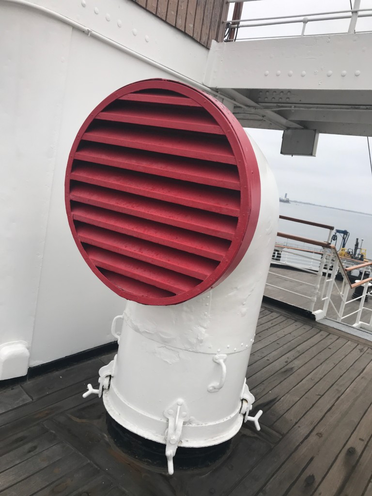 A vent on the stern of the Queen Mary