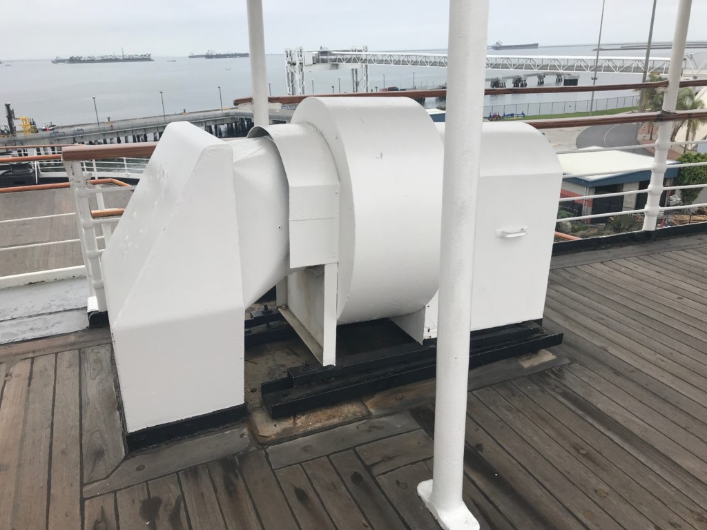 Some of the ship's mechanics on the stern of the Queen Mary