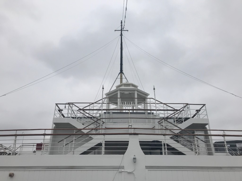 A gazebo on the stern of the Queen Mary