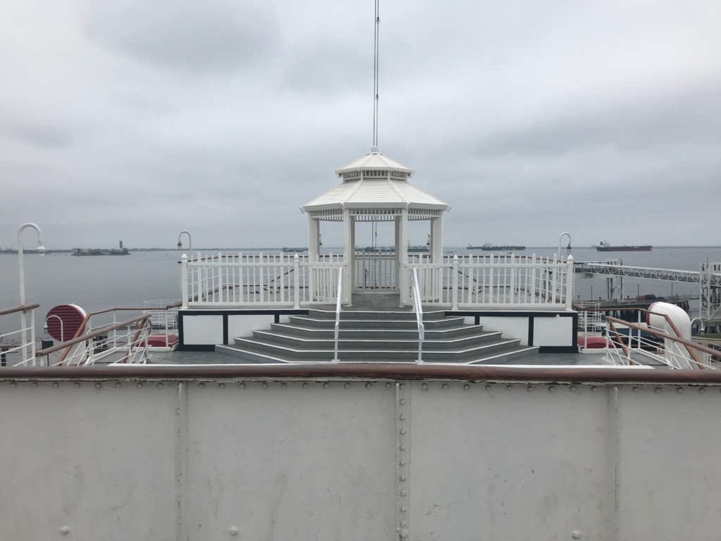 A gazebo on the stern of the Queen Mary