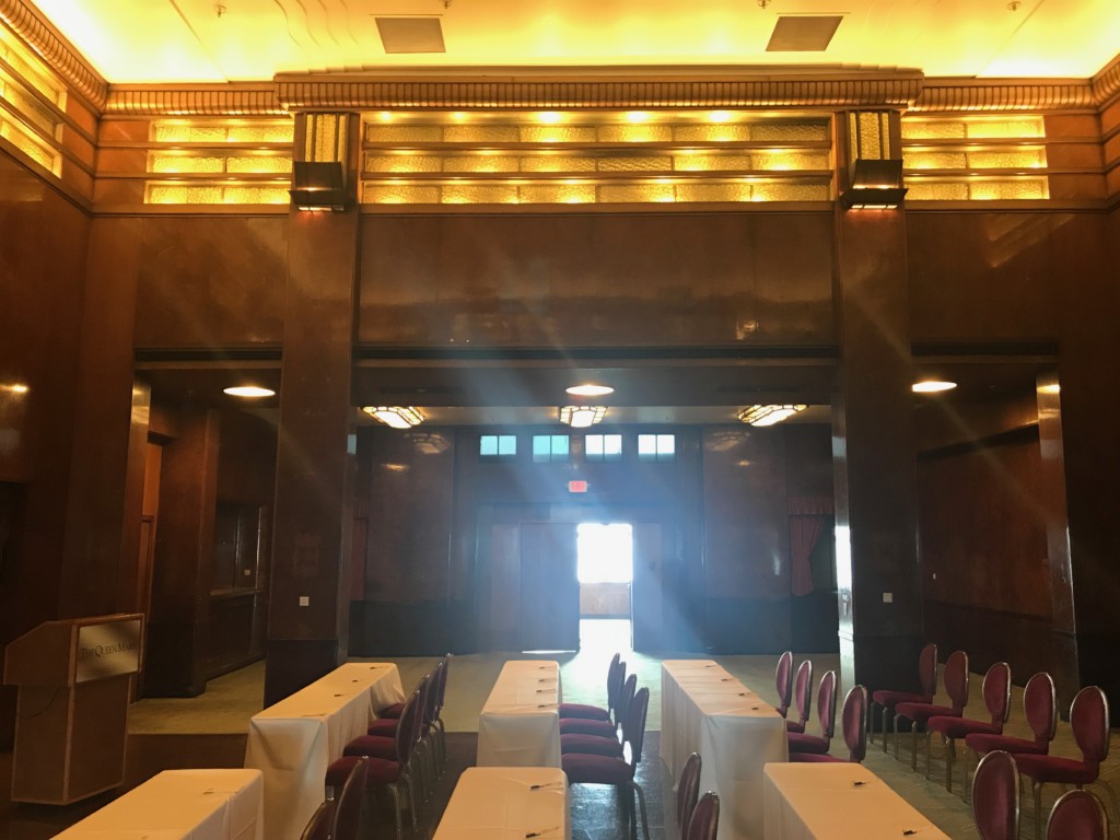 A look at the Queen Mary's Royal Salon setup for a meeting