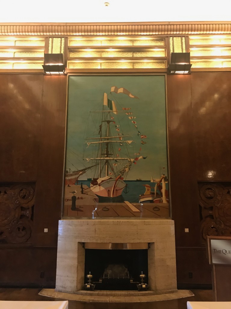 A fireplace in the Queen Mary's Royal Salon