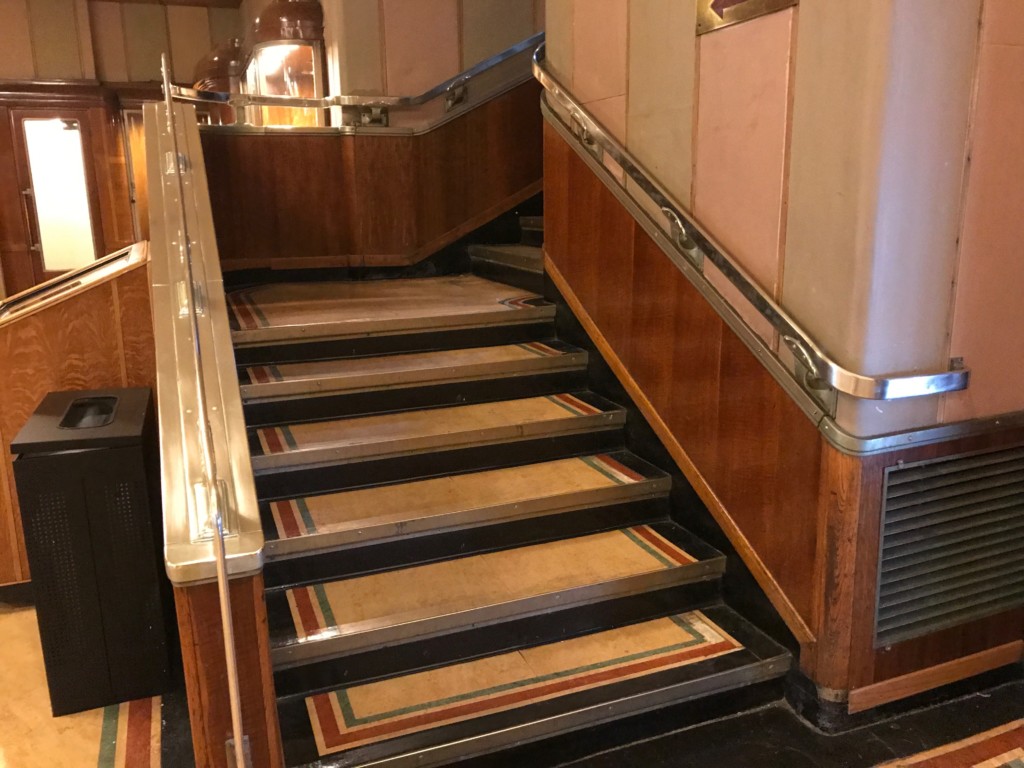 Some very worn and not so well maintained stairs on the Queen Mary