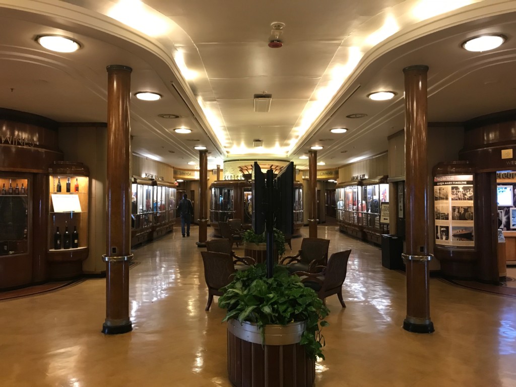 A look at the Promenade Deck on the Queen Mary