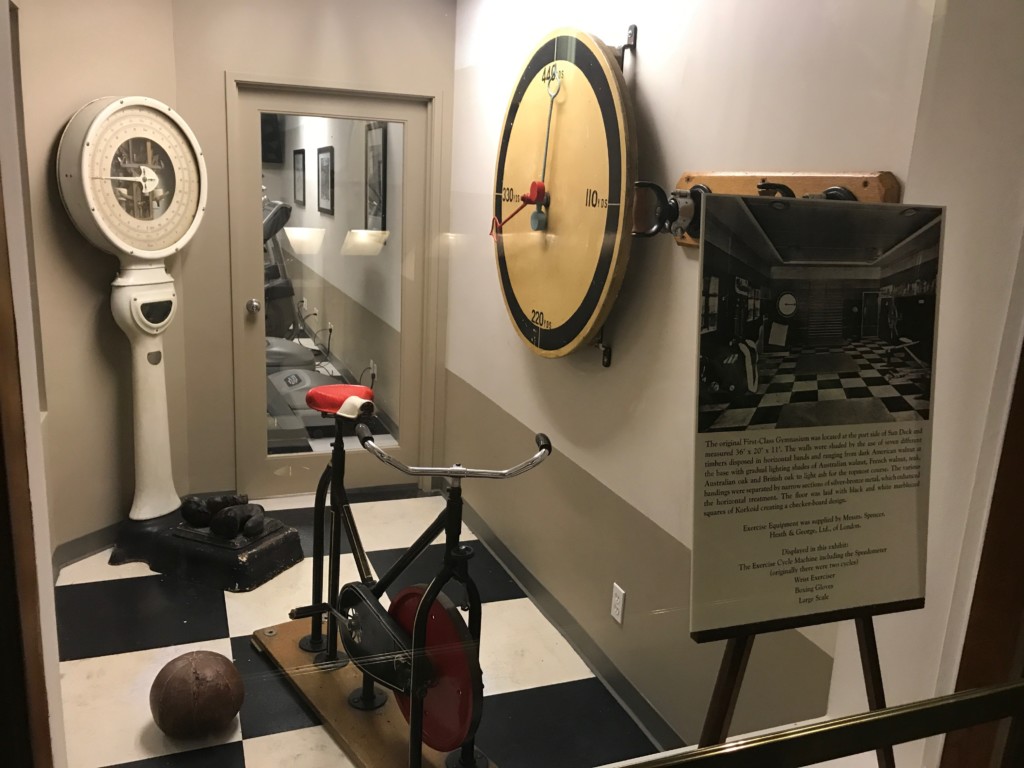 Some vintage fitness equipment that was part of the Queen Mary's gym during her time