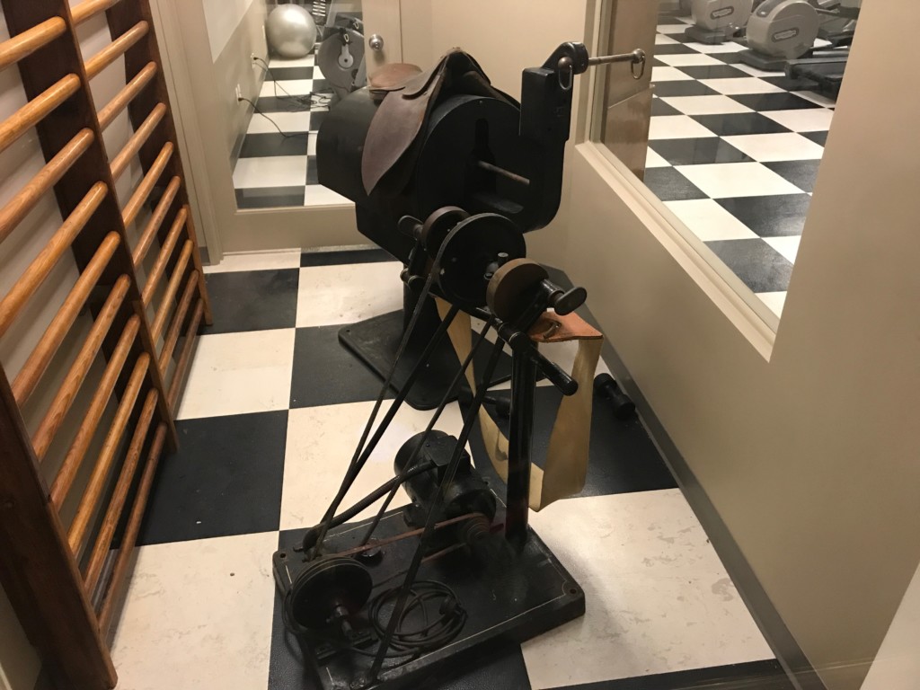 Some vintage fitness equipment that was part of the Queen Mary's gym during her time