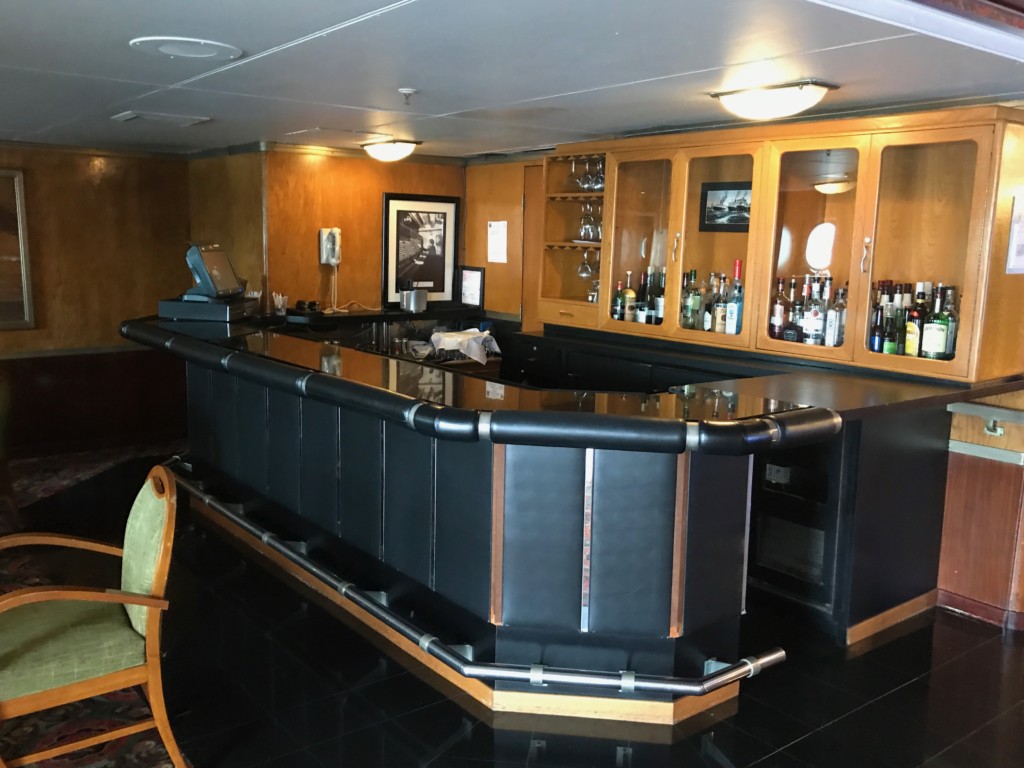 An unnamed bar on A Deck just off to the side of the Queen Mary's front desk