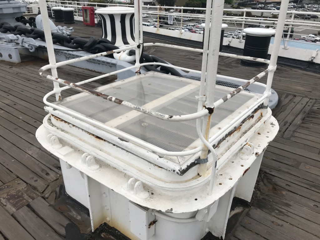 Hatch on the Bow of the Queen Mary