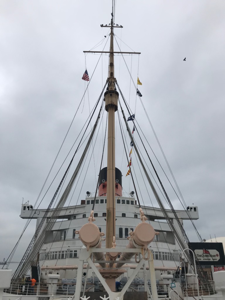 A view of the bridge from the Bow of the Queen Mary