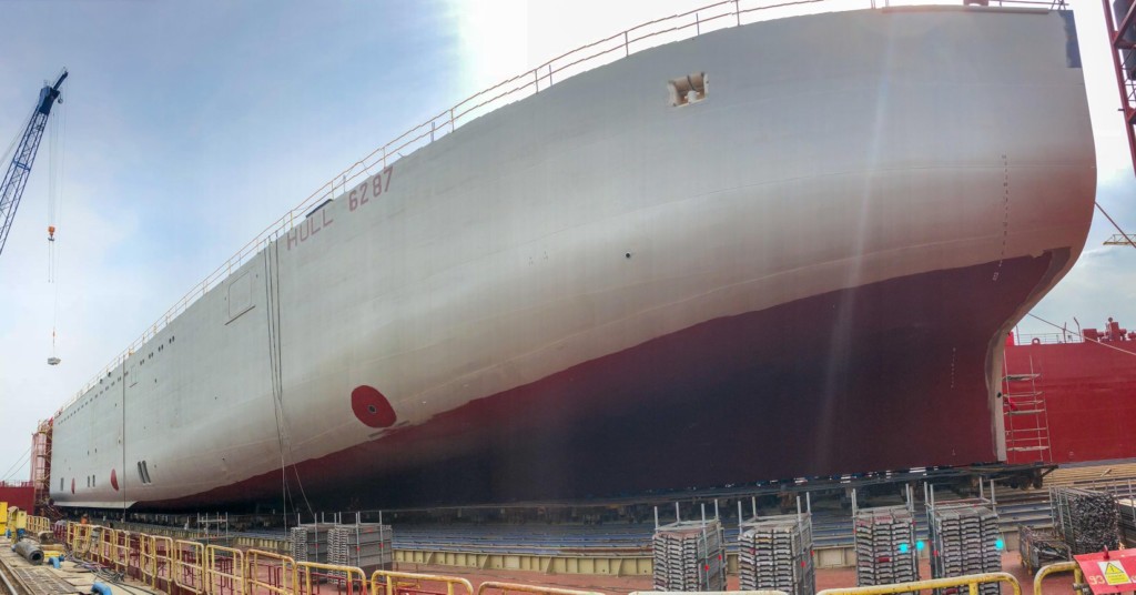 Virgin Voyages first cruise ship under construction at the Fincantieri shipyard in Italy. Photo credit: Virgin Voyages