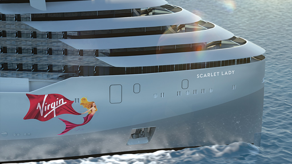 Virgin Voyages Scarlet Lady artist rendering. Photo credit: Virgin Voyages