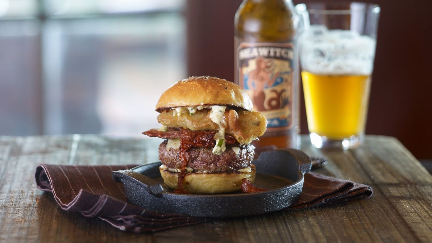 The Ernesto burger from the Salty Dog Gastropub and Salty Dog Grill on select Princess Cruises ships. Photo credit: Princess Cruise Line