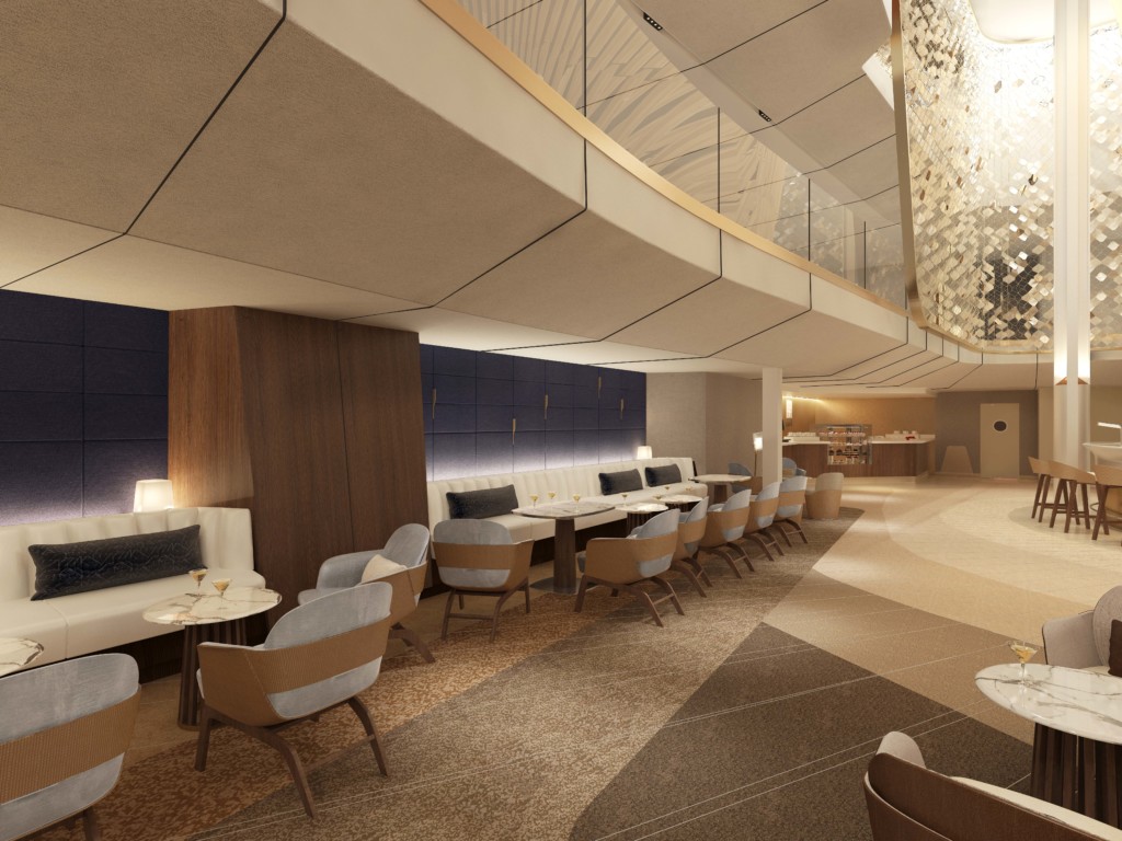 A new complimentary venue exclusively on Celebrity Edge, Grand Plaza Café is perfect for a quick, satisfying savory or sweet snack on the go, either before or after guests venture ashore. In the morning, it offers a variety of freshly baked pastries, from almond, Nutella, and chocolate croissants to a revolving selection of Danish pastries, turnovers, and more. Later, guests can stop by for an afternoon pick-me-up of mini sandwiches, such as the Roasted Turkey and Cranberry Ciabatta, with free-range turkey, Vermont cheddar, and fresh walnut bread, and the Curry Grilled Chicken Wrap, featuring mango salsa and shaved romaine.