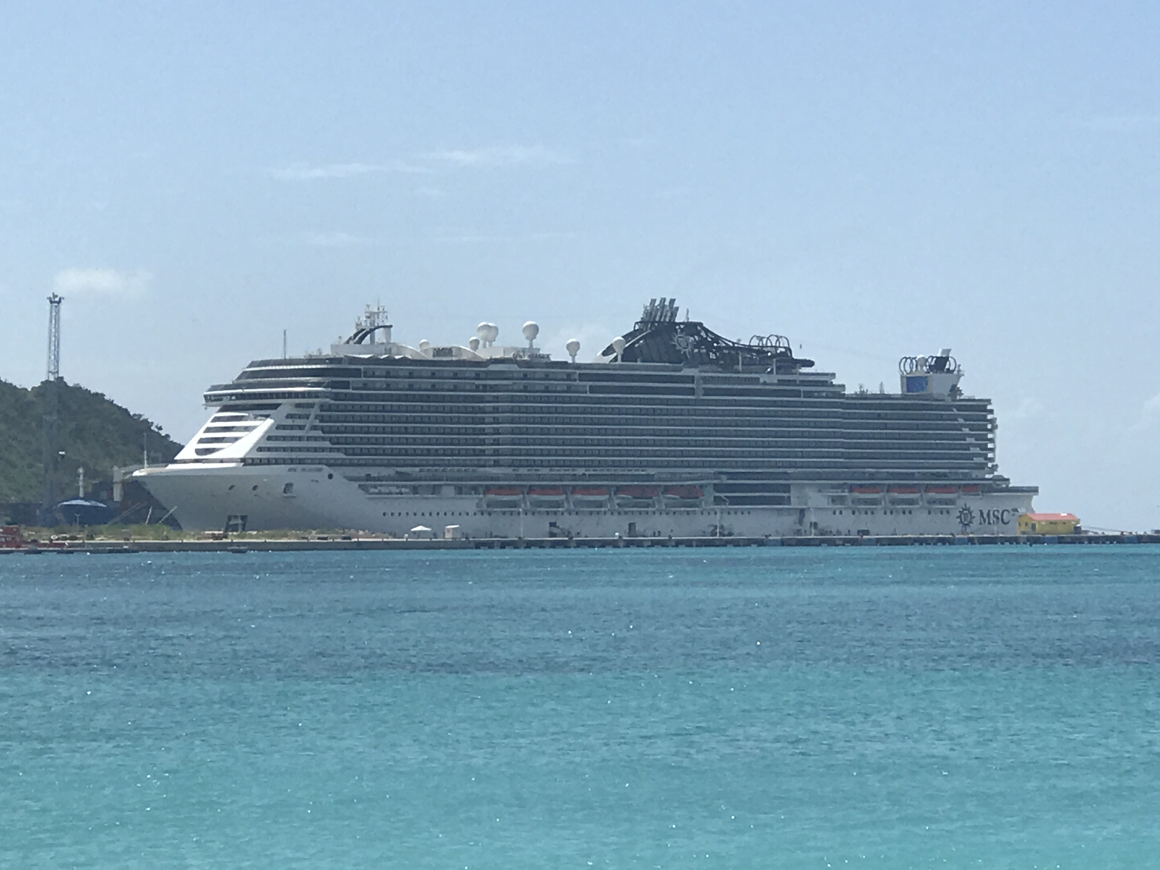 MSC Seaside docked in St. Maarten