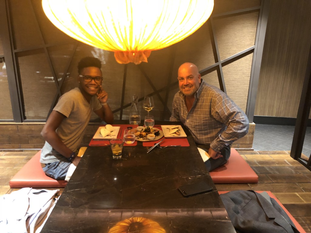 Enjoying dinner in the Asian Kitchen on MSC Seaside