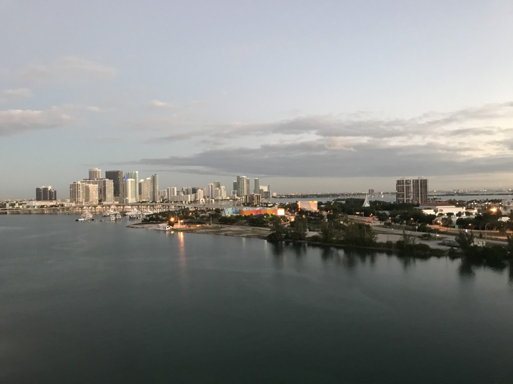 Miami, as seen from our balcony on MSC Seaside as we prepare to leave the ship after a seven day cruise to the eastern Caribbean 