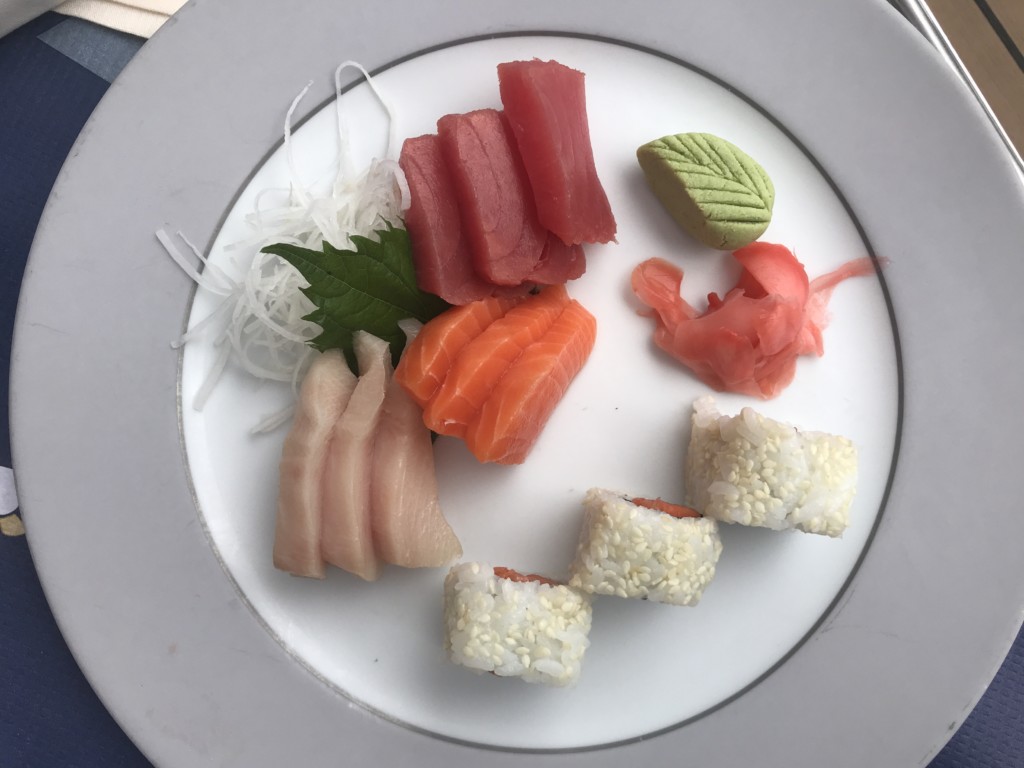 Fresh sushi served in the cabana on MSC Seaside