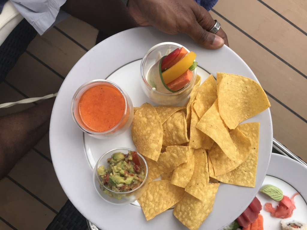 Chips and salsa served in the cabana on MSC Seaside