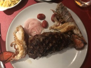 New York sirloin and lobster from Butcher's Cut on MSC Seaside