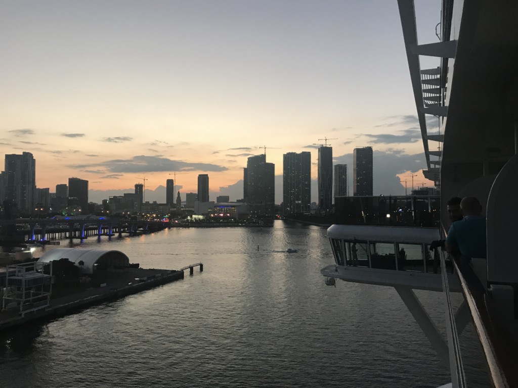 Views of Miami as we leave on MSC Seaside