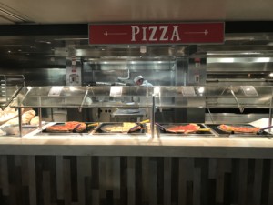 The pizza station in the buffet on MSC Seaside