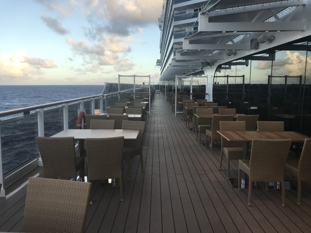 Outdoor buffet seating on MSC Seaside