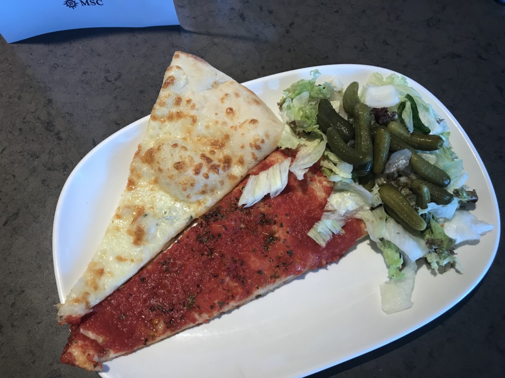 Pizza from the buffet on MSC Seaside