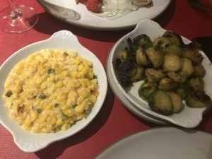 Jalapeno Creamed Corn and Brussels Sprouts from Butcher's Cut on MSC Seaside