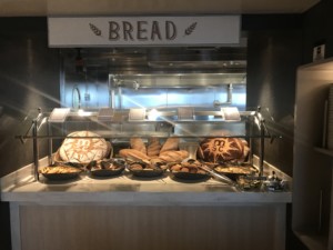 The bread station in the buffet on MSC Seaside