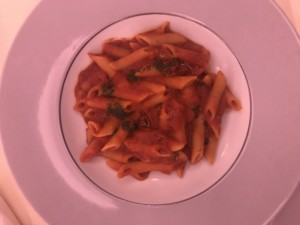 Pasta from the Yacht Club restaurant on MSC Seaside