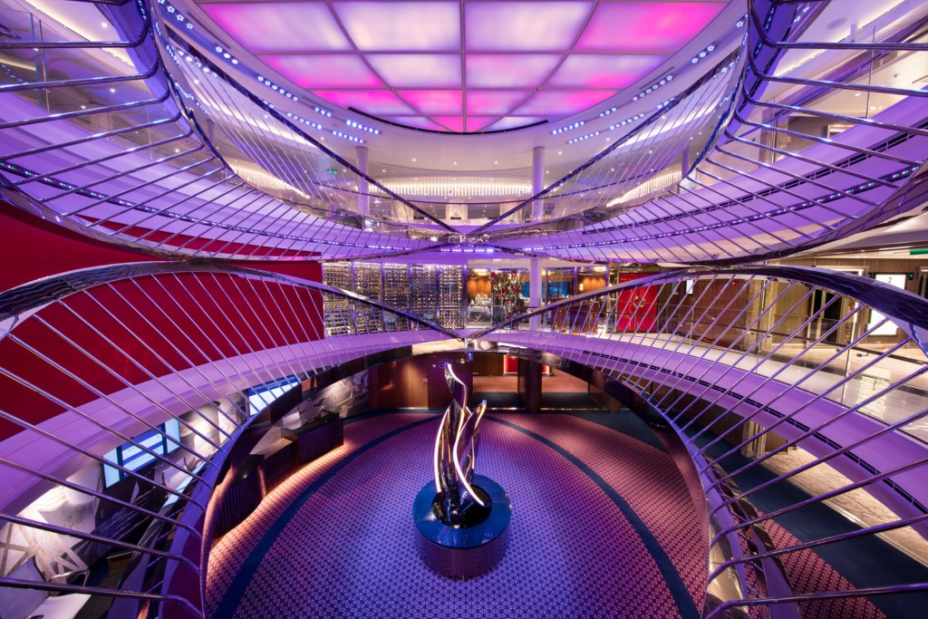 The Atrium of the ms Nieuw Statendam. Photo credit: Holland America Line