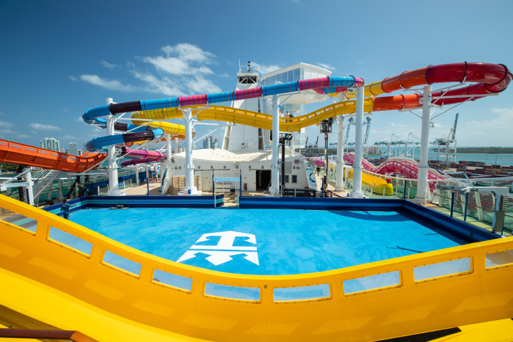 The Perfect Storm brings a new wave of excitement with the boldest duo of waterslides yet: The Blaster, the cruise line’s first-ever aqua coaster and the longest waterslide at sea and The Riptide where guests will plunge down the industry’s only headfirst mat racer.