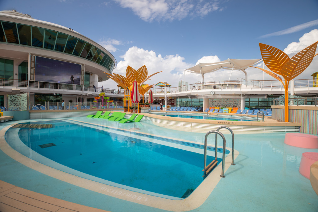 Navigator of the Seas’ Caribbean resort-style deck touts more pool for everyone – even a Splash Pad for tots – and tasty dining options Johnny Rockets Express and Mexican “street fare” at El Loco Fresh.