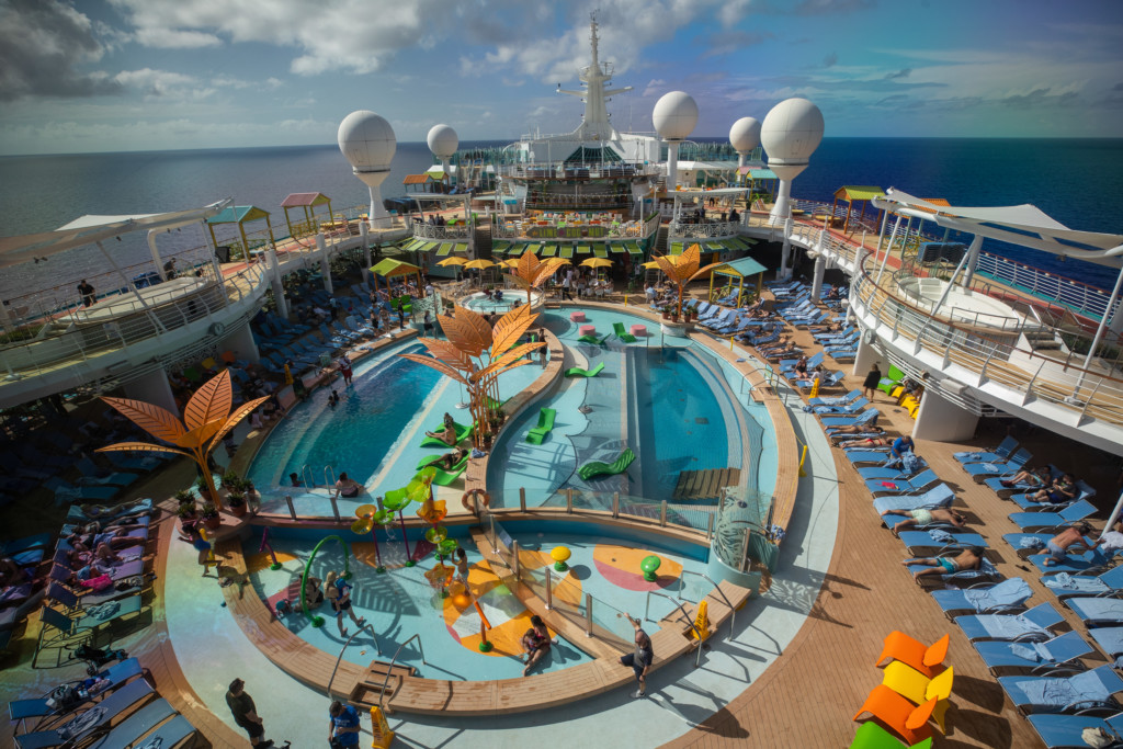 Navigator of the Seas’ Caribbean resort-style deck touts more pool for everyone – even a Splash Pad for tots – and tasty dining options Johnny Rockets Express and Mexican “street fare” at El Loco Fresh.