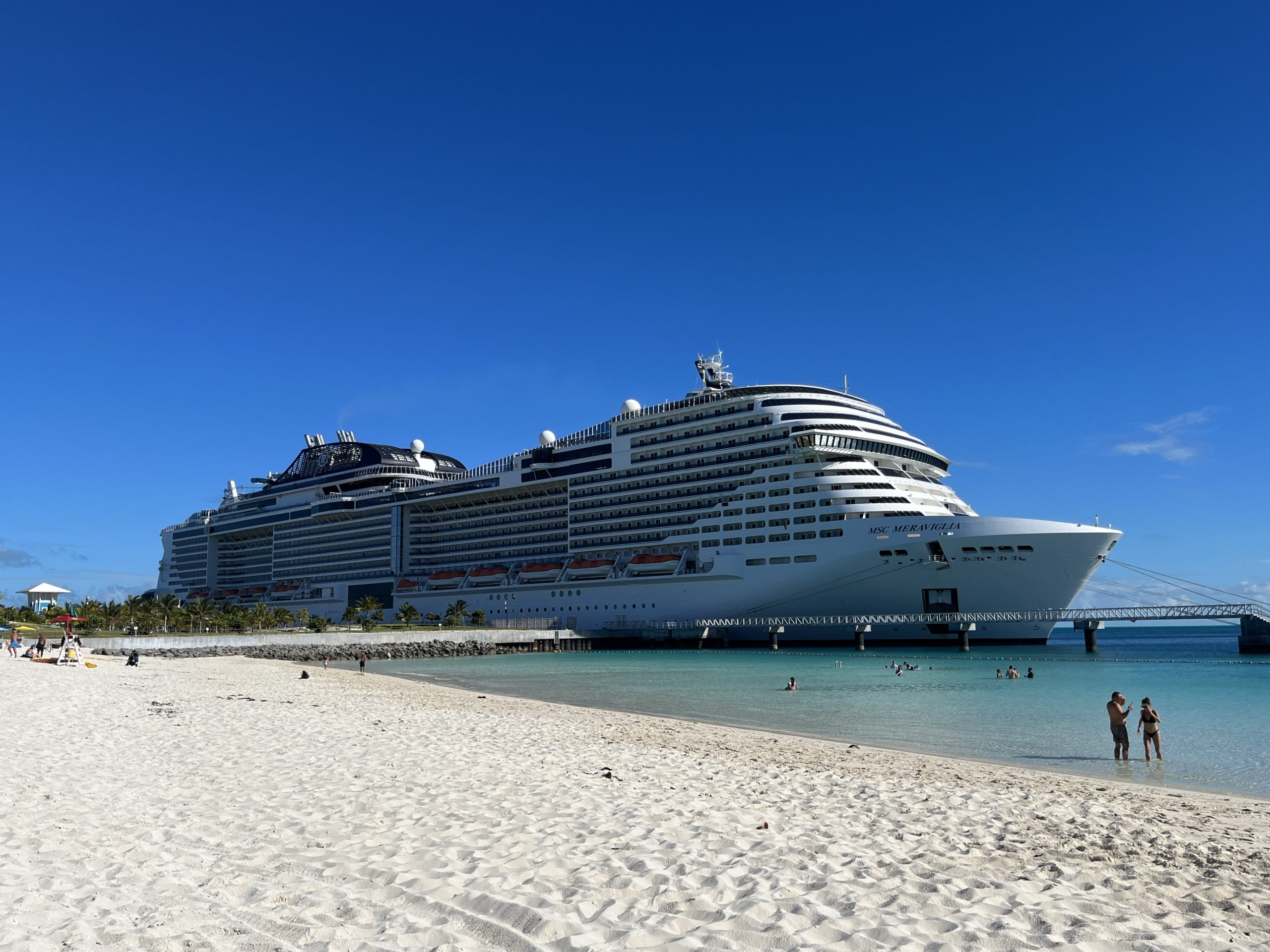 MSC Meraviglia docked in Ocean Cay Marine Reserve