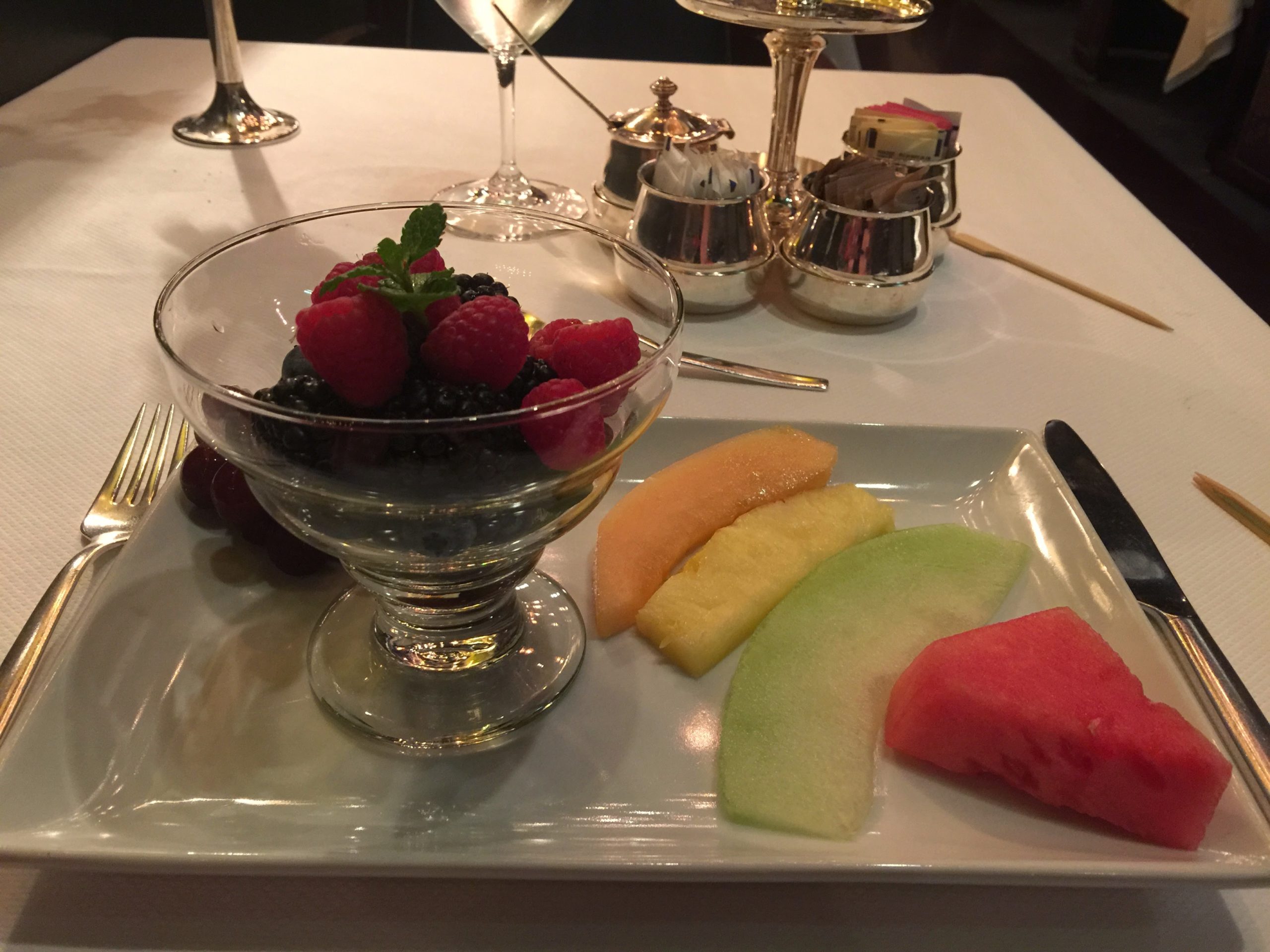 Fruit plate from Pinnacle Grill on Noordam