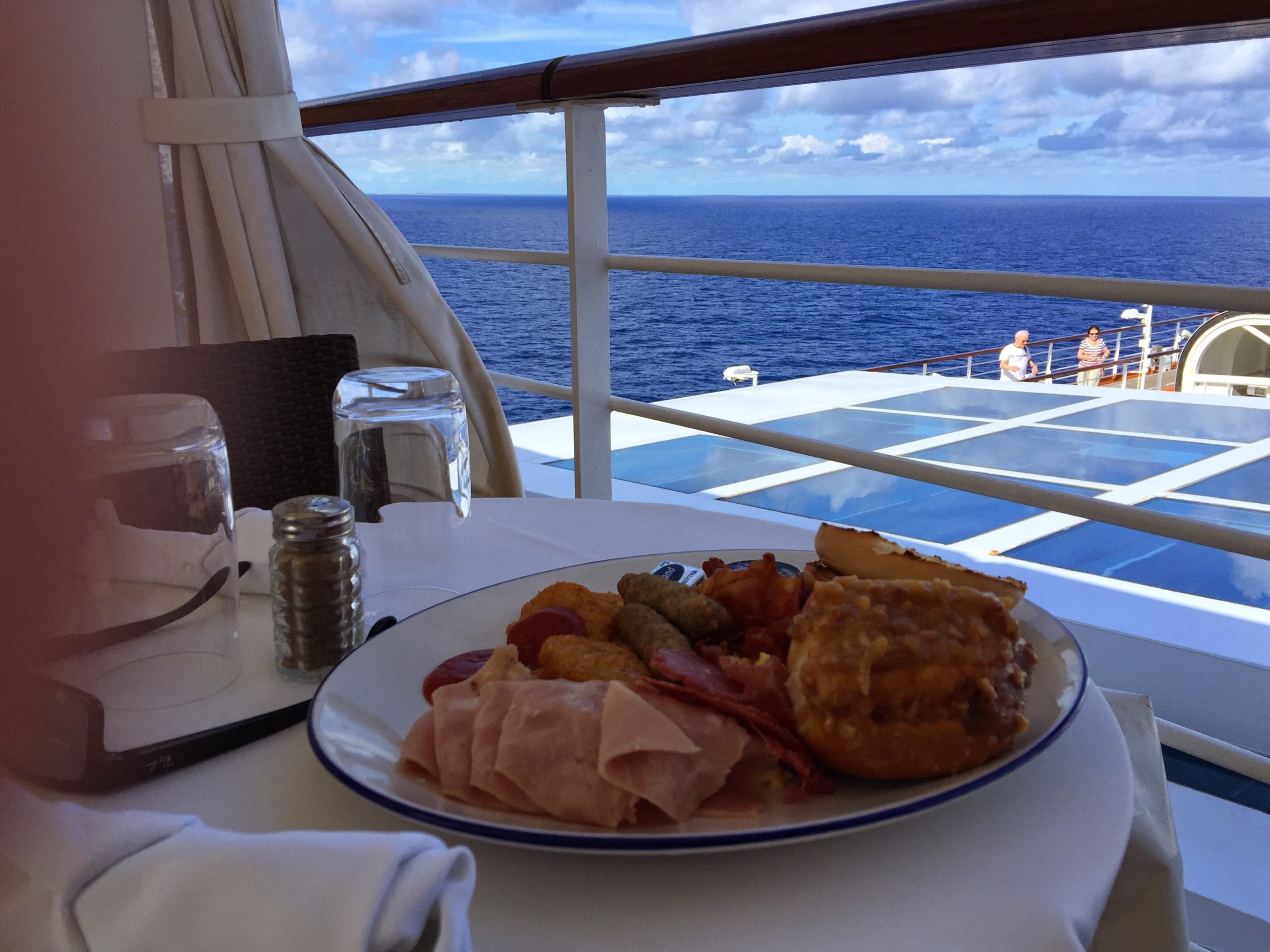 Breakfast from the lido buffet served in a Retreat Cabana on Noordam