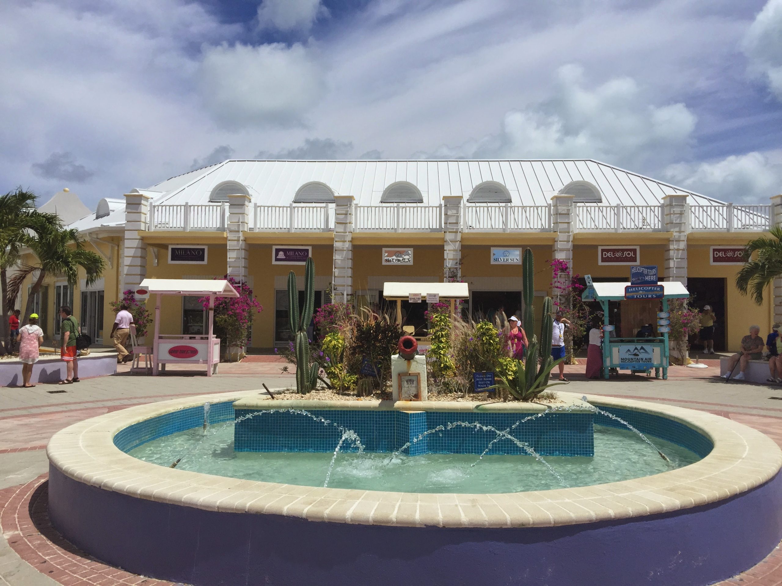 The shopping area at the cruise terminal in Grand Turk