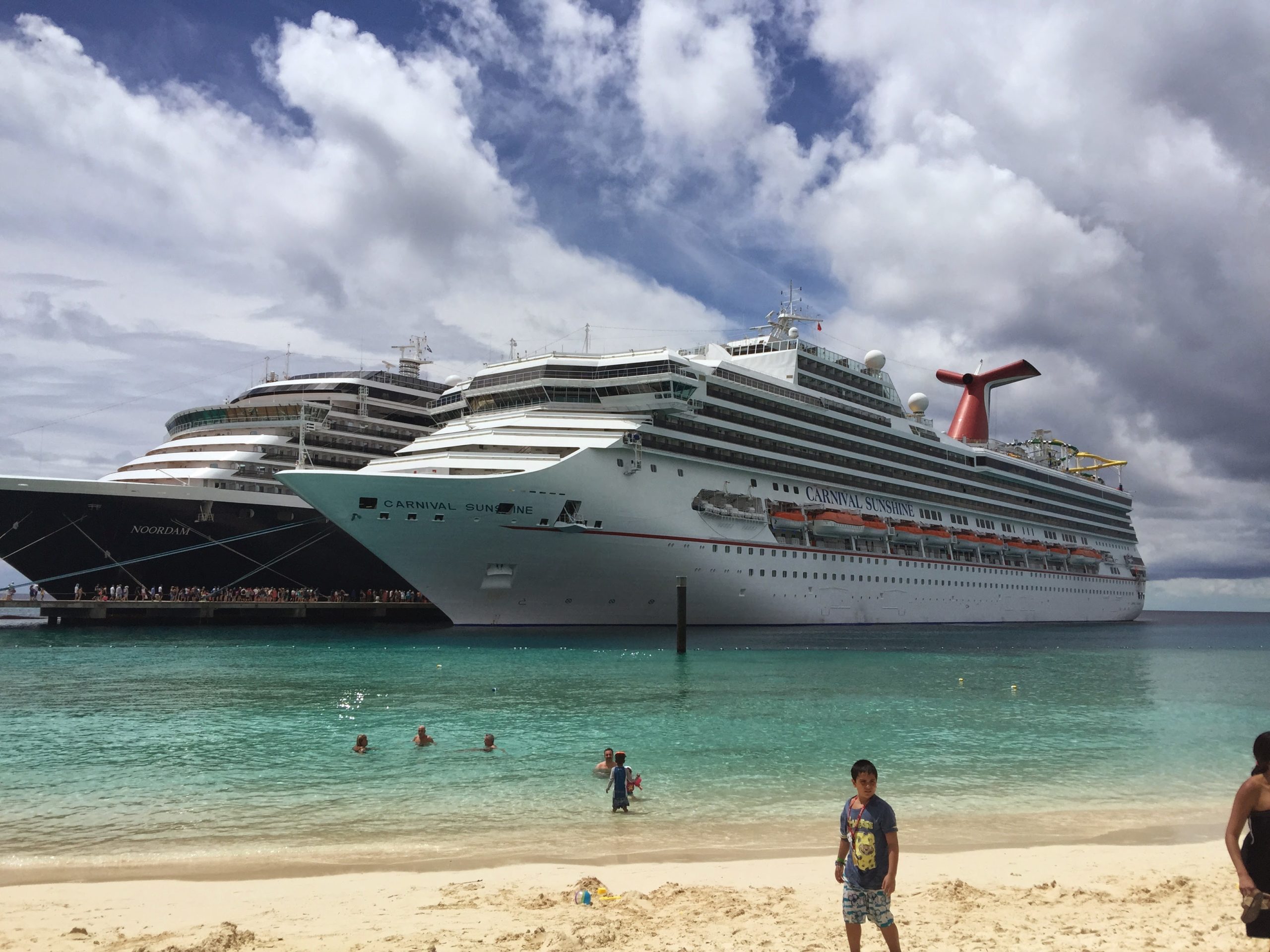 The public beach at the cruise terminal in Grand Turk