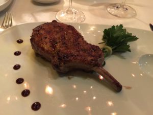 Double cut pork chop from Pinnacle Grill on Noordam