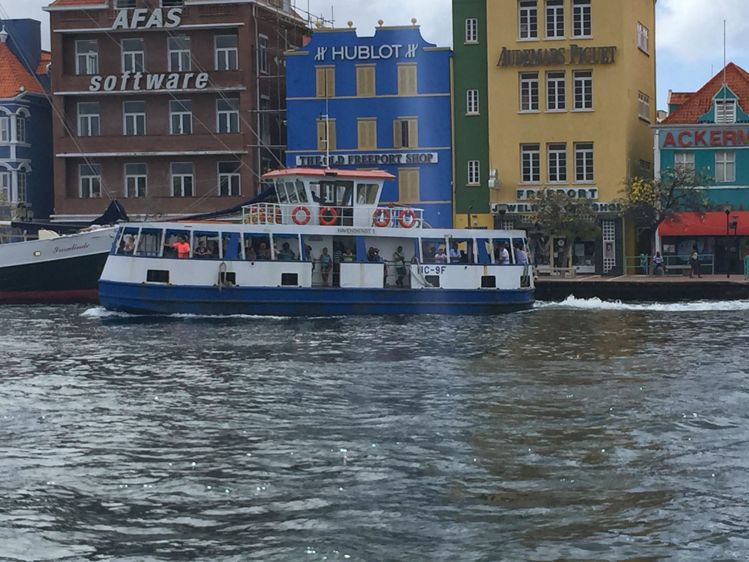 With the Queen Emma Bridge under repair, ferry boats were used to take cruise passengers into town.