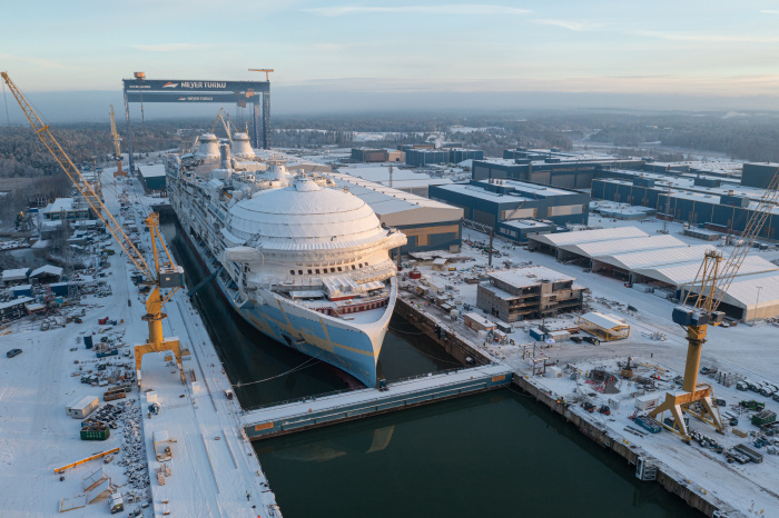 The world’s best family vacation is one step closer to its highly anticipated debut in January 2024. Royal Caribbean International’s Icon of the Seas reached its next major construction milestone at the Meyer Turku shipyard in Turku, Finland, when it was floated out of the dry dock and into its outfitting dock.